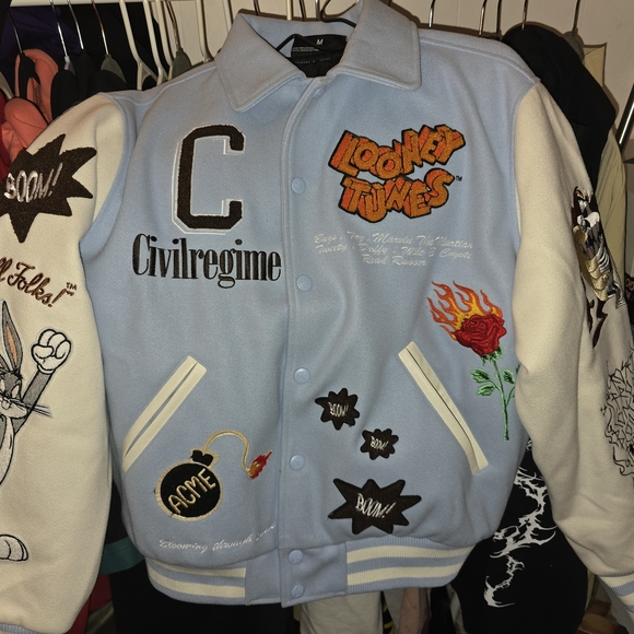 Civil Regime Other - Civil Regime Looney Tunes Blue and White Varsity Jacket